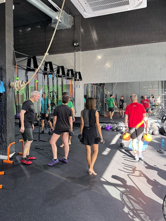 Grupo reducido entrenando